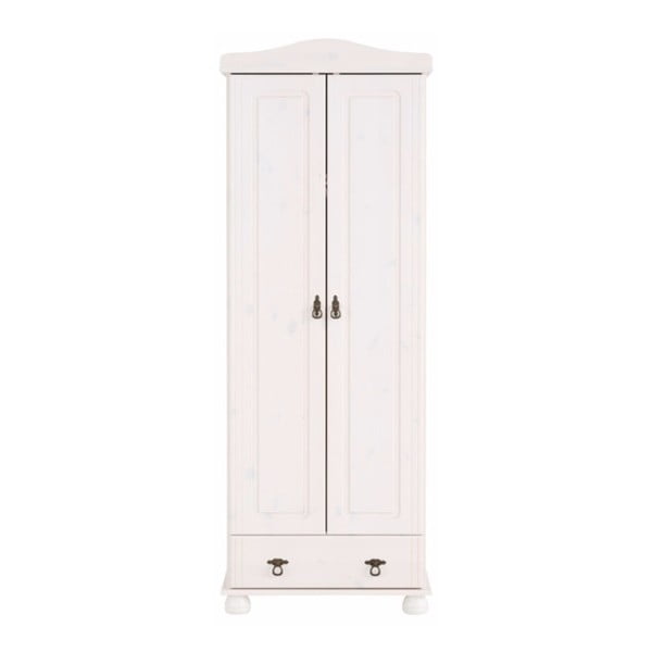 Biała 2-drzwiowa szafa z litego drewna sosnowego Støraa Fiona