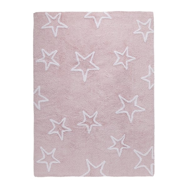 Różowy dywan bawełniany Happy Decor Kids Stars, 160x120 cm
