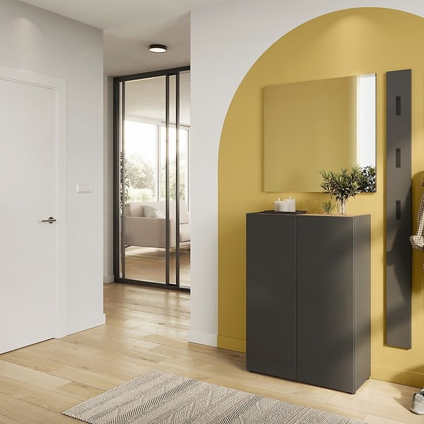 Biały zestaw do przedpokoju w dekorze dębu 74x200x33 cm Alviano – Germania-image-1