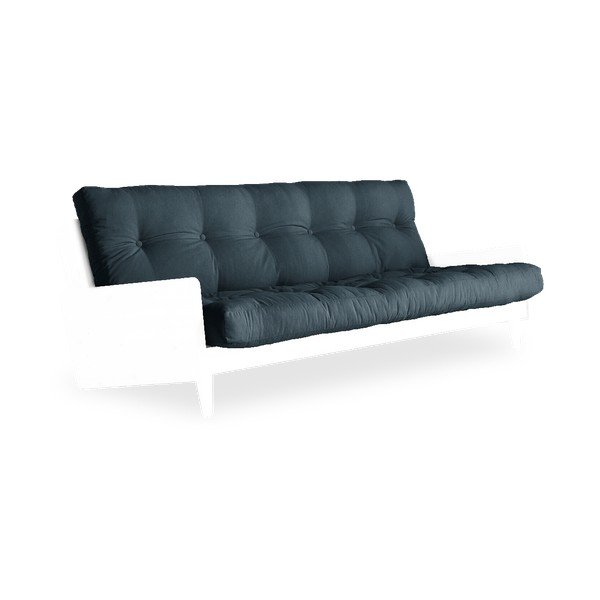Sofa rozkładana z niebieskim obiciem Karup Design White/Olive Green-image-1