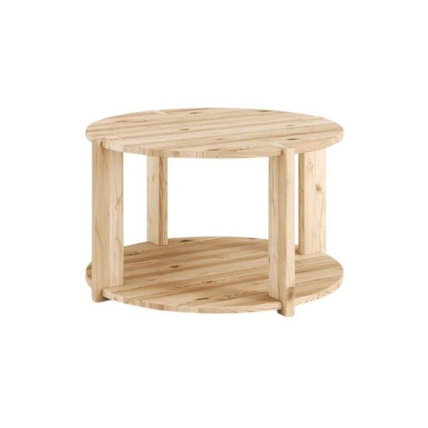 Okrągły stolik z litego drewna sosnowego w jasnym naturalnym kolorze ø 70 cm Tuck – Karup
