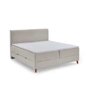 Beżowe łóżko boxspring ze schowkiem 160x200 cm Memphis − Meise Möbel