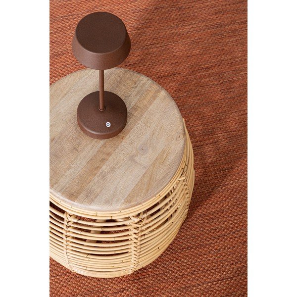 Brązowa metalowa lampa stołowa LED ze ściemniaczem/z ładowarką bezprzewodową z plastikowym kloszem (wysokość 33 cm) Esprit – Bizzotto-image-1