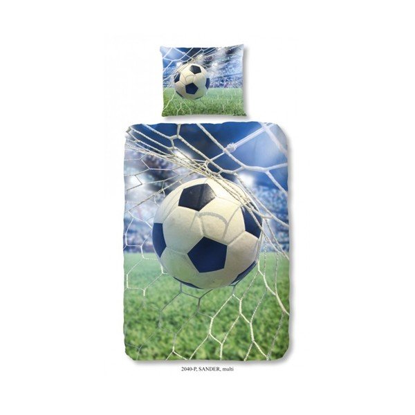 Dziecięca pościel jednoosobowa z czystej bawełny Good Morning Football Game, 140x200 cm