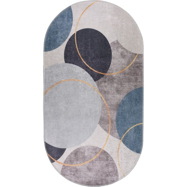 Niebiesko-szary dywan odpowiedni do prania 60x100 cm Oval – Vitaus