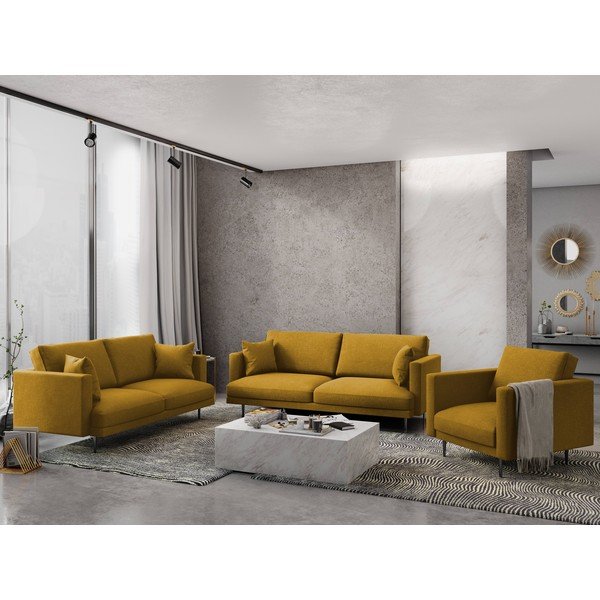 Żółta sofa Milo Casa Piero, 220 cm-image-1