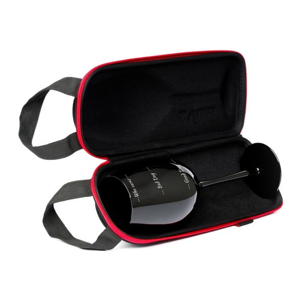 Czarny kieliszek do wina w etui Gift Republic Who cares?, 870 ml-image-2
