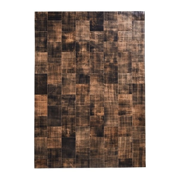 Brązowy dywan z prawdziwej skóry Fuhrhome Cairo, 170x240 cm