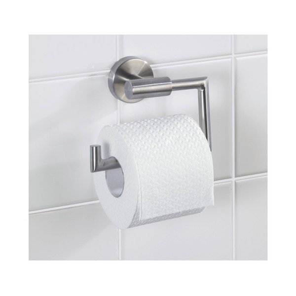 Ścienny uchwyt na papier toaletowy ze stali nierdzewnej w kolorze matowego srebra Bosio – Wenko-image-1