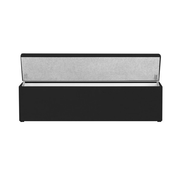 Czarna ławka ze schowkiem do łóżka Kooko Home Manna, 47x180 cm-image-4
