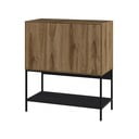 Czarno-naturalna szafka w dekorze dębu 80x90x40 cm Amira – Marckeric