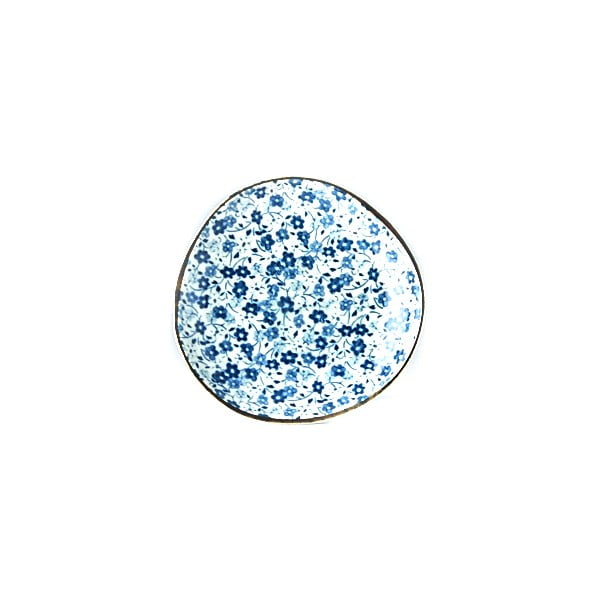Niebiesko-biały talerzyk ceramiczny MIJ Daisy, ø 12 cm