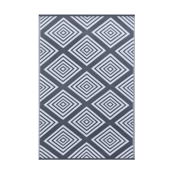 Szaro-biały dwustronny dywan zewnętrzny Green Decore Eres, 120x180 cm