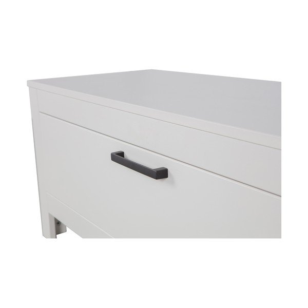 Jasnoszara szafka pod TV z litego drewna sosnowego 120x45x40 cm Bonk – WOOOD-image-4