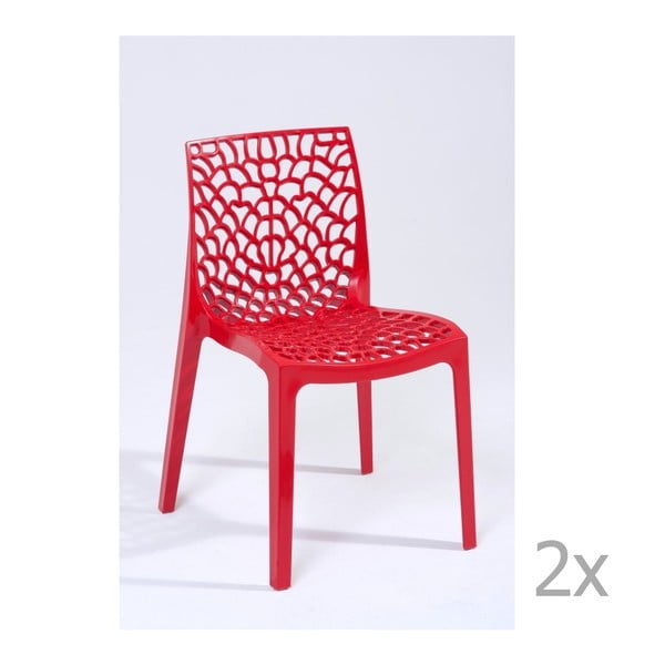 Zestaw 2 czerwonych krzeseł Castagnetti Apollonia
