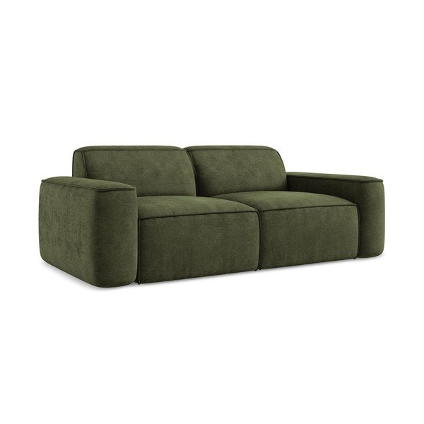 Zielona sofa z tkaniny szenilowej 204 cm Omao – Makamii-image-1