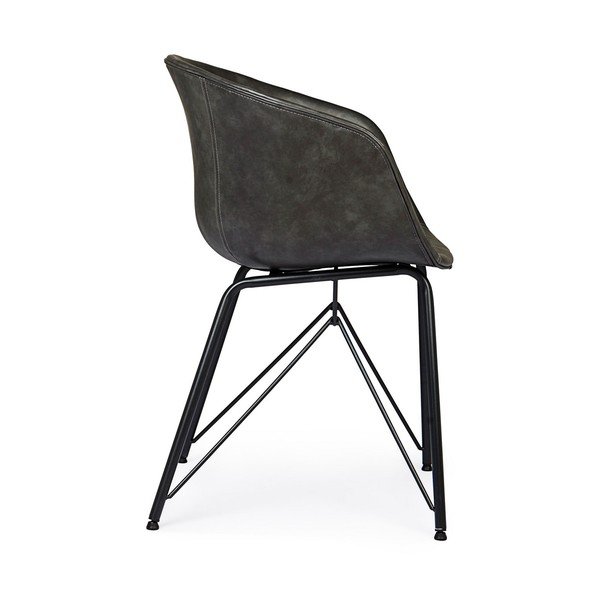 Ciemnoszare tapicerowane krzesło Warhol – Bizzotto-image-3