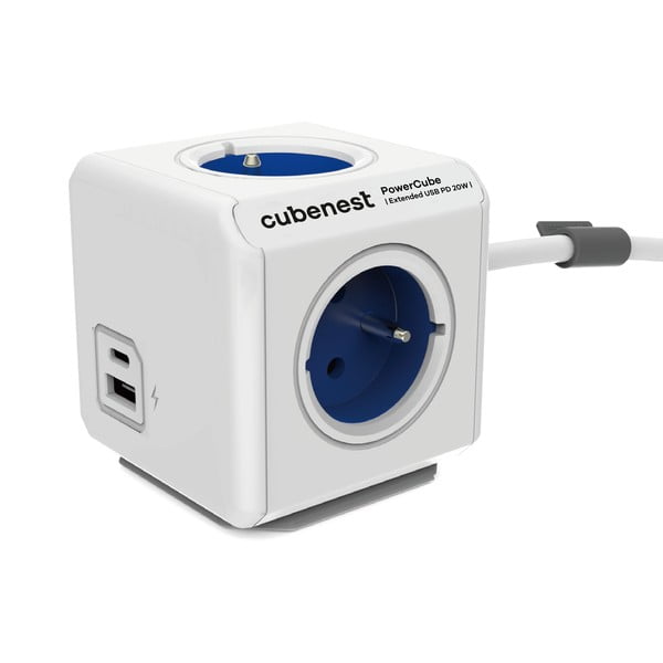 Rozgałęźnik do gniazdka 13 cm PowerCube Extended USB – Cubenest