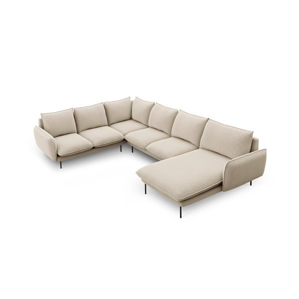 Beżowa sofa w kształcie litery U Cosmopolitan Design Vienna, lewostronna-image-3