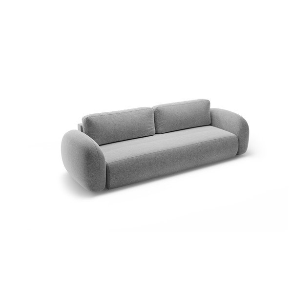 Jasnoszara rozkładana/ze schowkiem sofa z tkaniny szenilowej 262 cm Tonale – Cosmopolitan Design-image-2