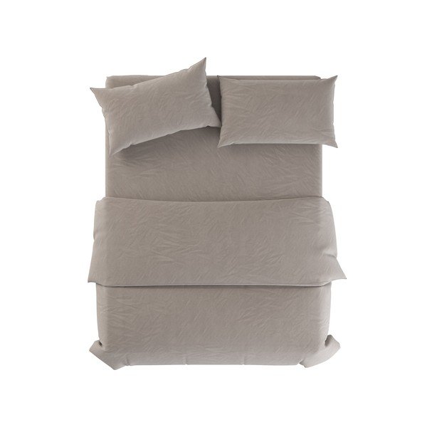 Jasnoszaro-szarobrązowa lniana pościel jednoosobowa 135x200 cm Natural – Native Natural