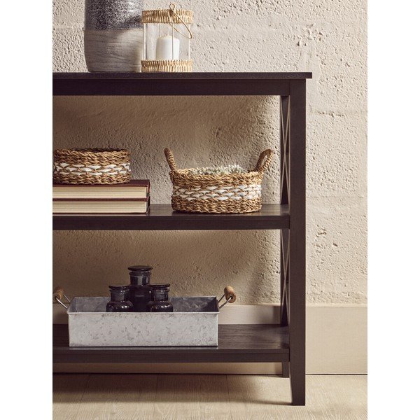 Czarny regał z litego drewna sosnowego 40x81x81 cm Heritage – Premier Housewares-image-3