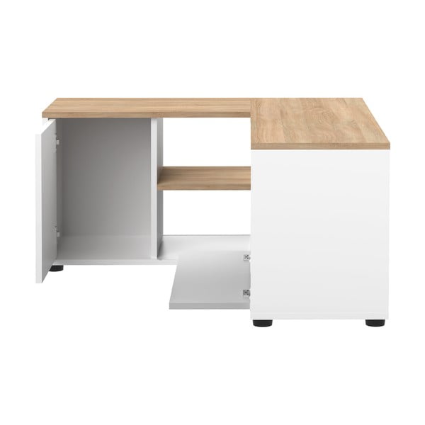 Biała szafka pod TV w dekorze dębu 90x45 cm Angle – TemaHome-image-4