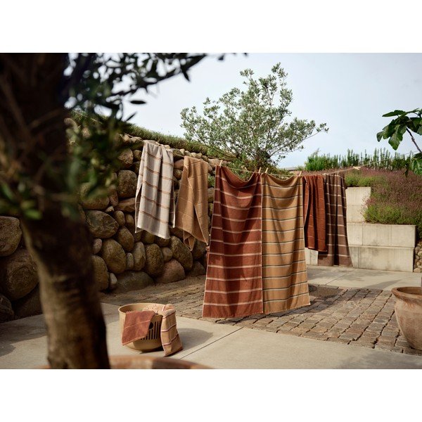 Brązowy/beżowy bawełniany ręcznik 50x100 cm Sauna – Zone-image-3