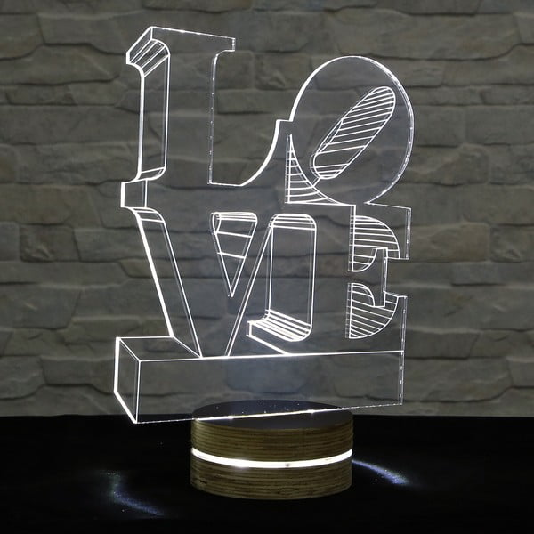 Lampa 3D stołowa Love