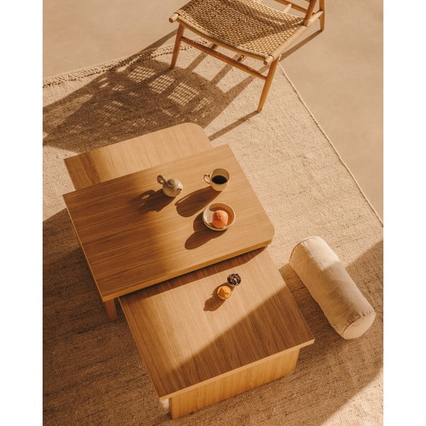 Stolik w dekorze dębu w naturalnym kolorze 75x140 cm Oaq – Kave Home-image-2