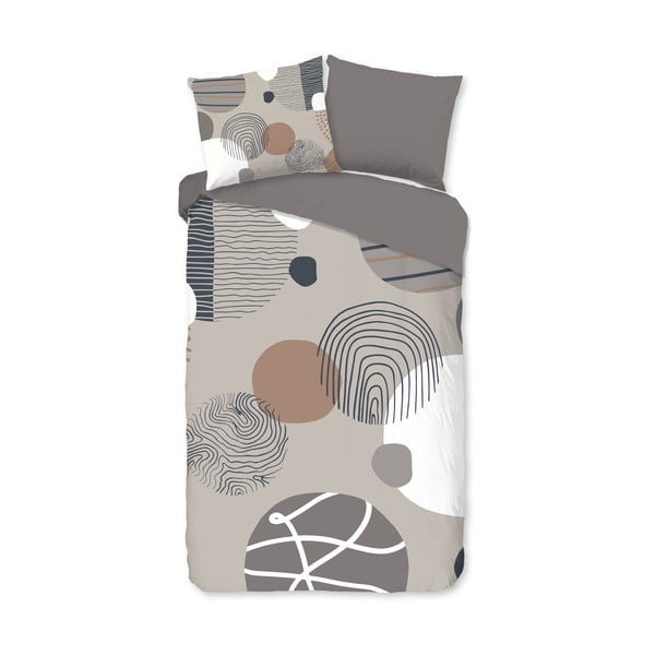 Szara bawełniana pościel jednoosobowa 140x220 cm Hendrik – Good Morning