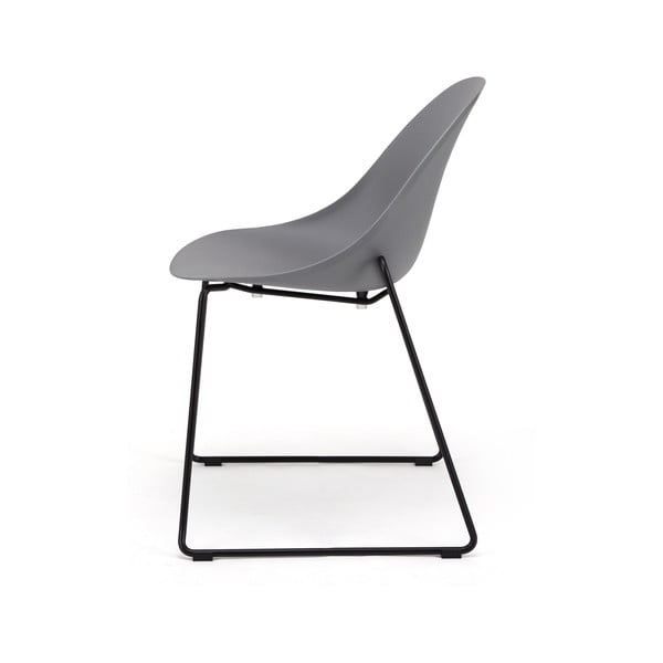 Zestaw 2 szarych krzeseł z czarną kontrukcją Bonami Selection Viva-image-3