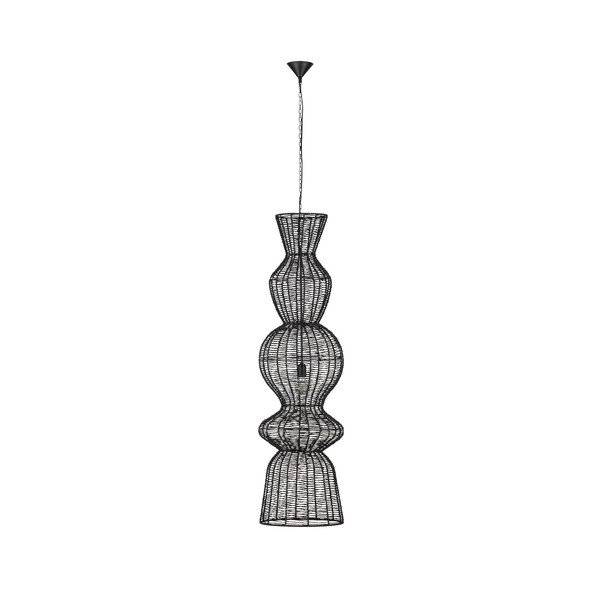 Lampa wisząca z liny w kolorze matowej czerni ø 38 cm Breena – Nova Luce