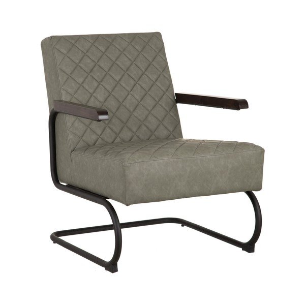 Fotel z imitacji skóry w kolorze khaki – Ixia