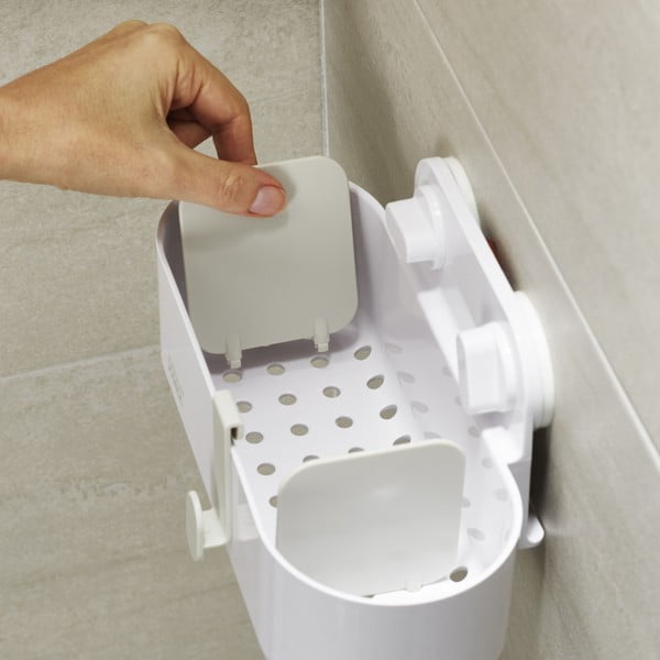 Biała plastikowa półka łazienkowa bez wiercenia Duo – Joseph Joseph-image-2