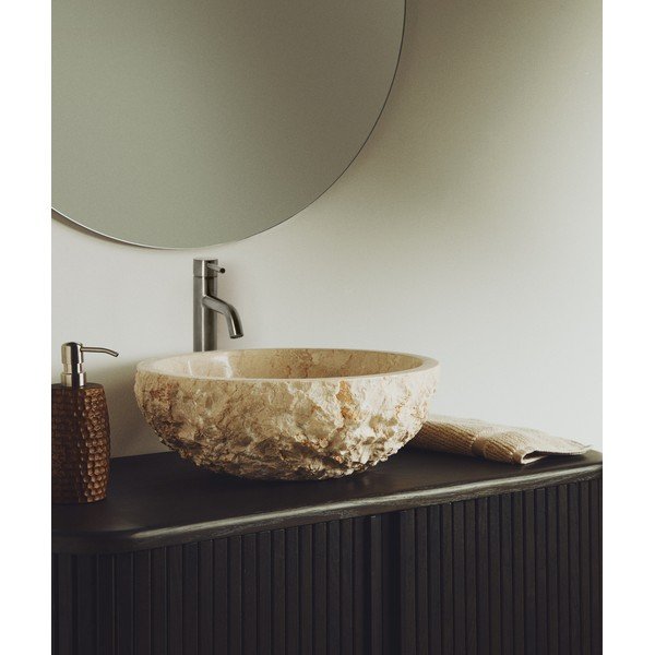 Beżowa kamienna okrągła umywalka ø 40 cm Orvane – Kave Home-image-1