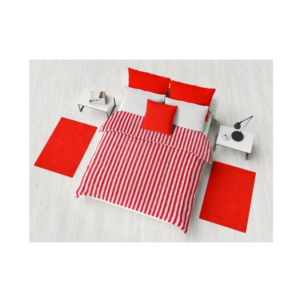 Czerwono-biała pasiasta pikowana narzuta na łóżko Cihan Bilisim Tekstil Stripes, 160x230 cm-image-1