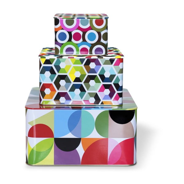 Zestaw 3 cynowych pudełek Remember Cubes