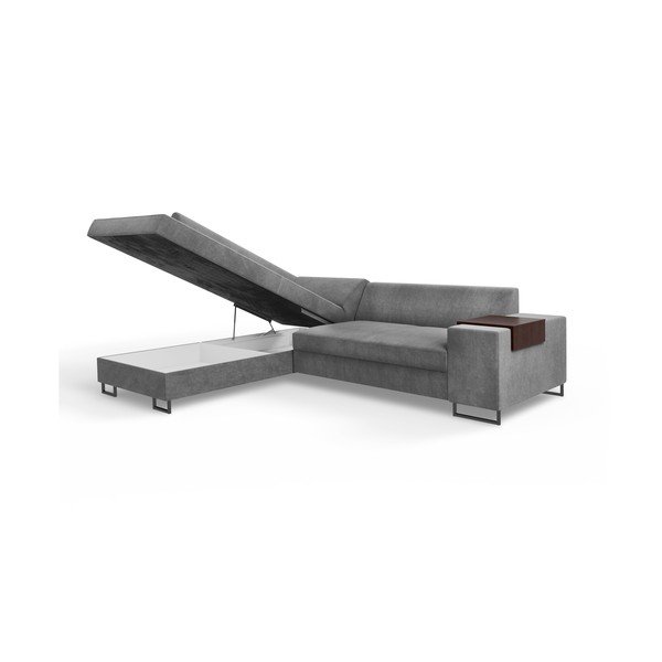 Szara rozkładana sofa lewostronna Cosmopolitan Design San Diego-image-4