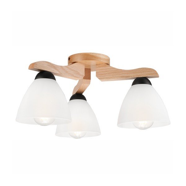 Biała lampa sufitowa ze szklanym kloszem ø 16 cm Andreas – LAMKUR