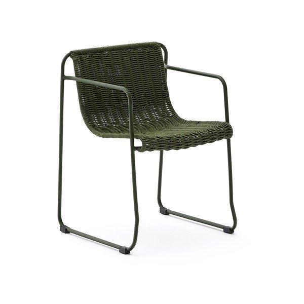 Zielone metalowe krzesło ogrodowe Maurina – Kave Home