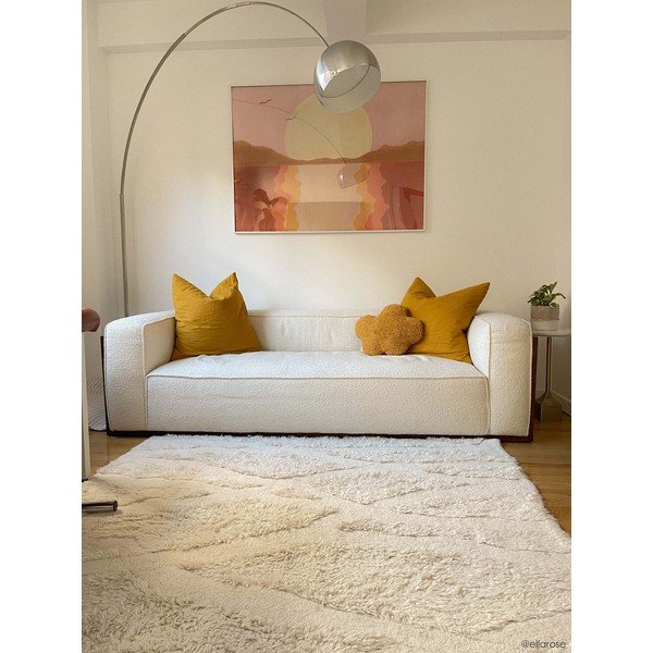 Biały wełniany dywan tkany ręcznie odpowiedni do prania170x240 cm Enkang Ivory – Lorena Canals-image-3