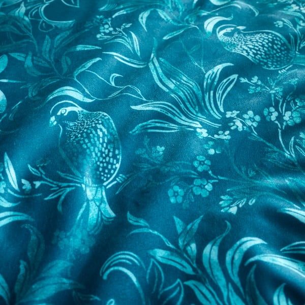 Niebieska aksamitna pościel dwuosobowa 200x200 cm Regal Birds – Catherine Lansfield-image-4