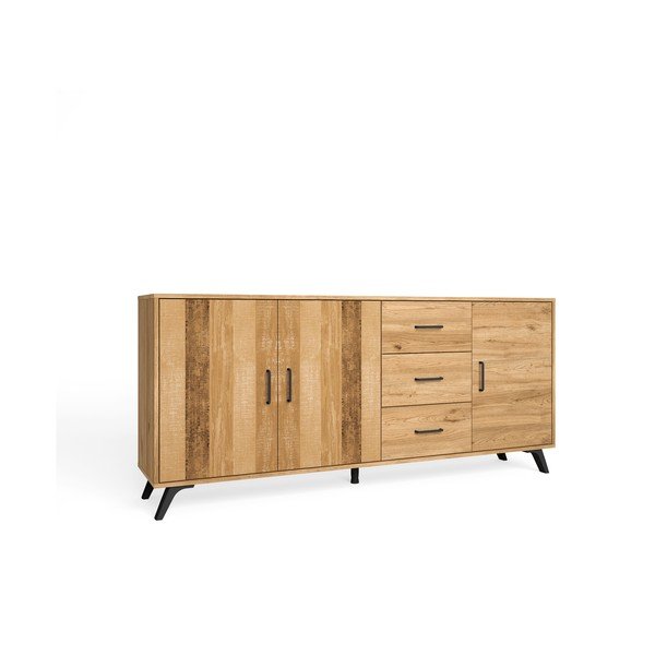 Niska komoda w dekorze dębu 181x81 cm Nordic – Marckeric-image-2