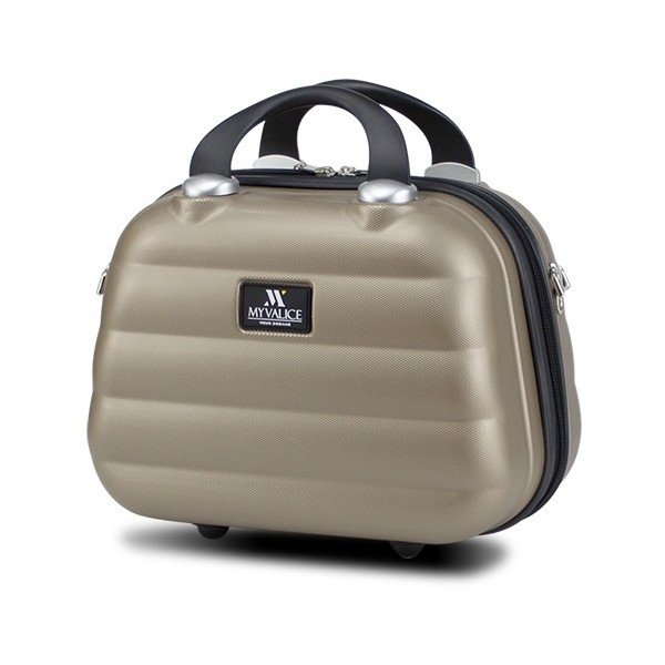 Damski kuferek podróżny w kolorze złota My Valice SMART BAG RESSNO Make Up & Hand Suitcase