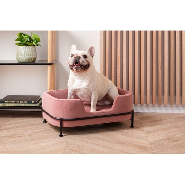 Różowe aksamitne legowisko dla zwierząt Leitmotiv Puffed-image-1