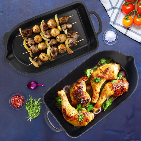 Żeliwna brytfanna 22x42,5 cm LITINA SMALT – Orion-image-4