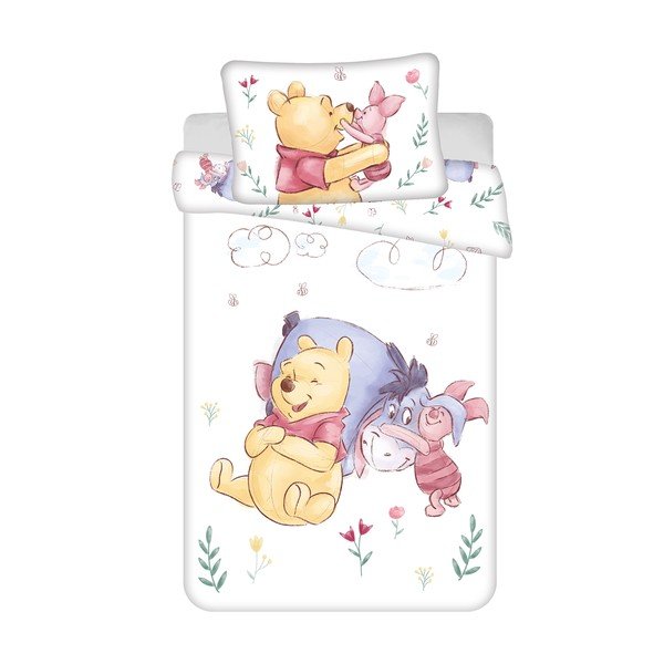 Bawełniana pościel dziecięca do łóżeczka 100x135 cm Winnie the Pooh "Pooh Hugs" – Jerry Fabrics