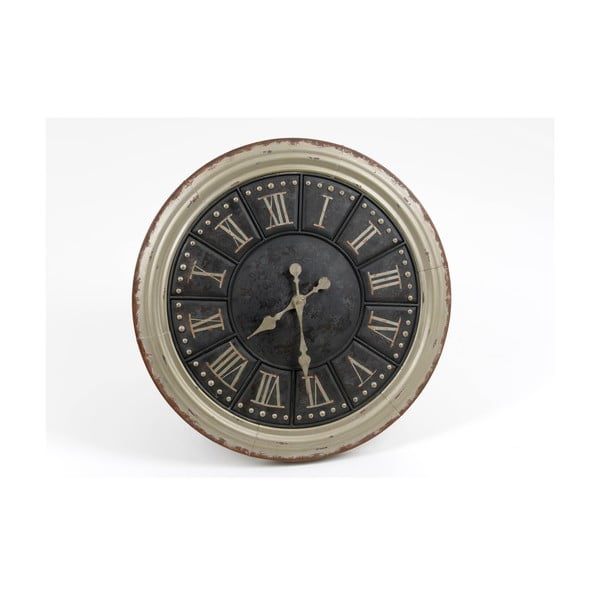 Zegar Silver Black Clock, 60 cm