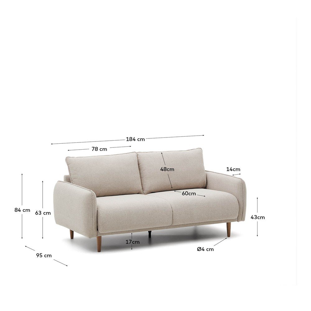Beżowa sofa 184 cm Carlota – Kave Home (zdjęcie 6)